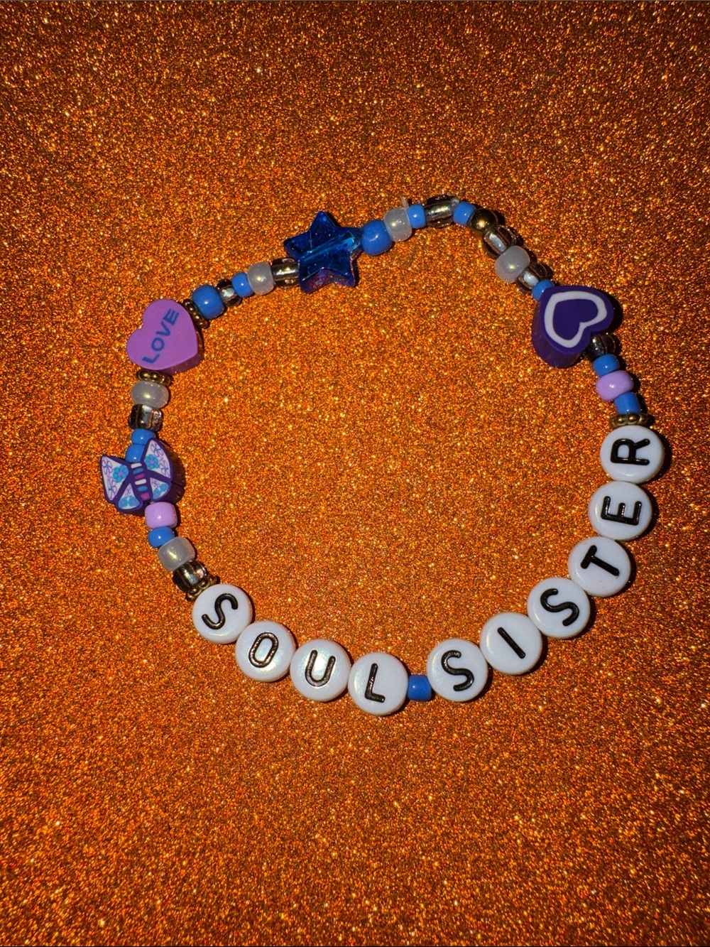 Purple 'Soul Sister' Beaded Stretch Bracelet - Kids Accessories